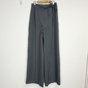 Touché Crepe Trousers Womens US Large Gray Tie Waist Detail High Rise NWT